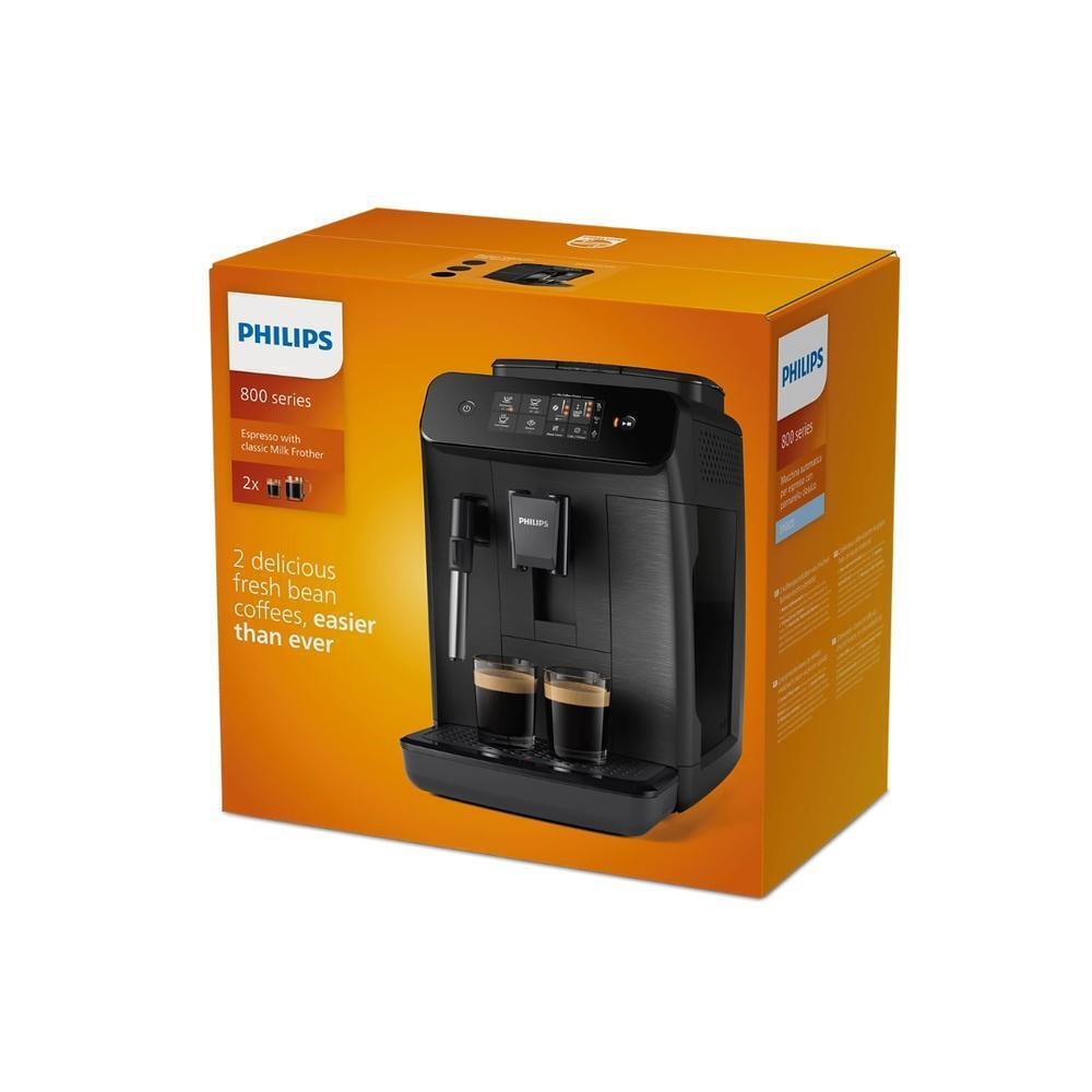 Philips Series 800 Automatic Espresso Machine 1500W 15bar Pressure for Cappuccino with Grinder Black